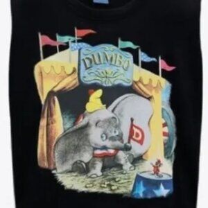 Zara black Disney Dumbo shoulder pad T-shirt